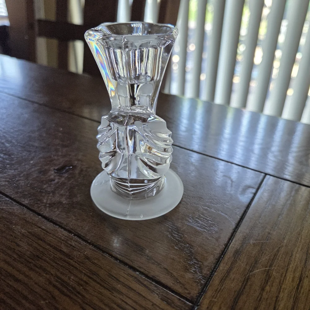 Party Lite 24% Lead Crystal Swan Taper Candle Holder - Picture 4 of 6